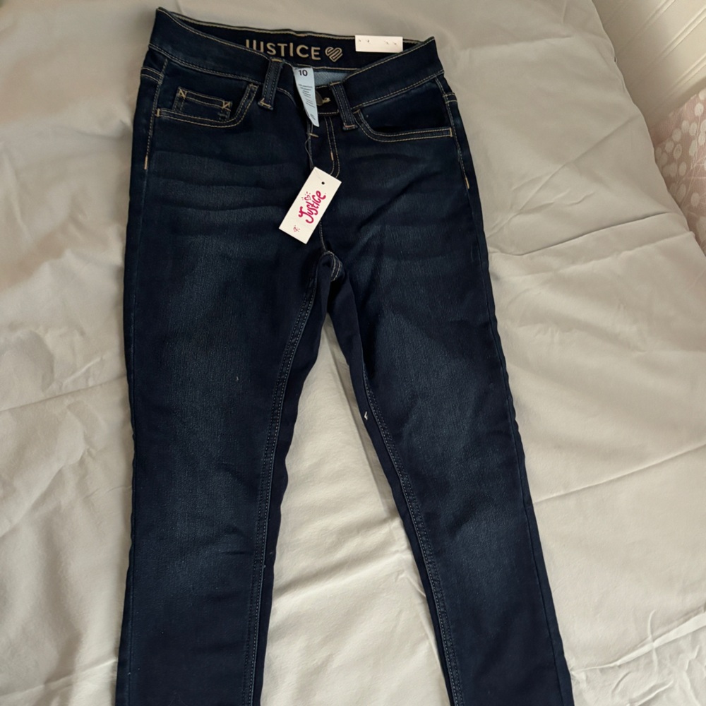Girls dark wash Justice jeans